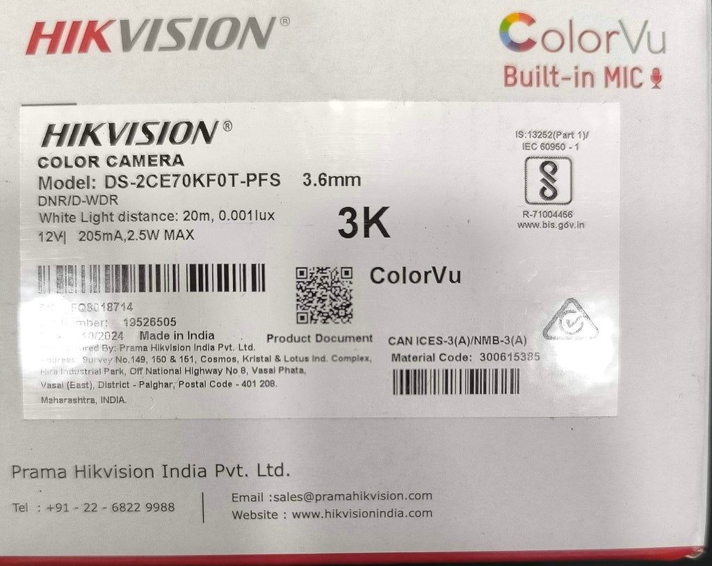 HIKVISION COLOURVU DOME CAMERA
